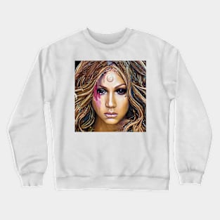 Jennifer face with long hair Crewneck Sweatshirt